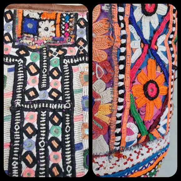 Artisan Banjara zari Boho  Embroidered bag Handmade Patchwork Repurposed - Picture 12 of 16